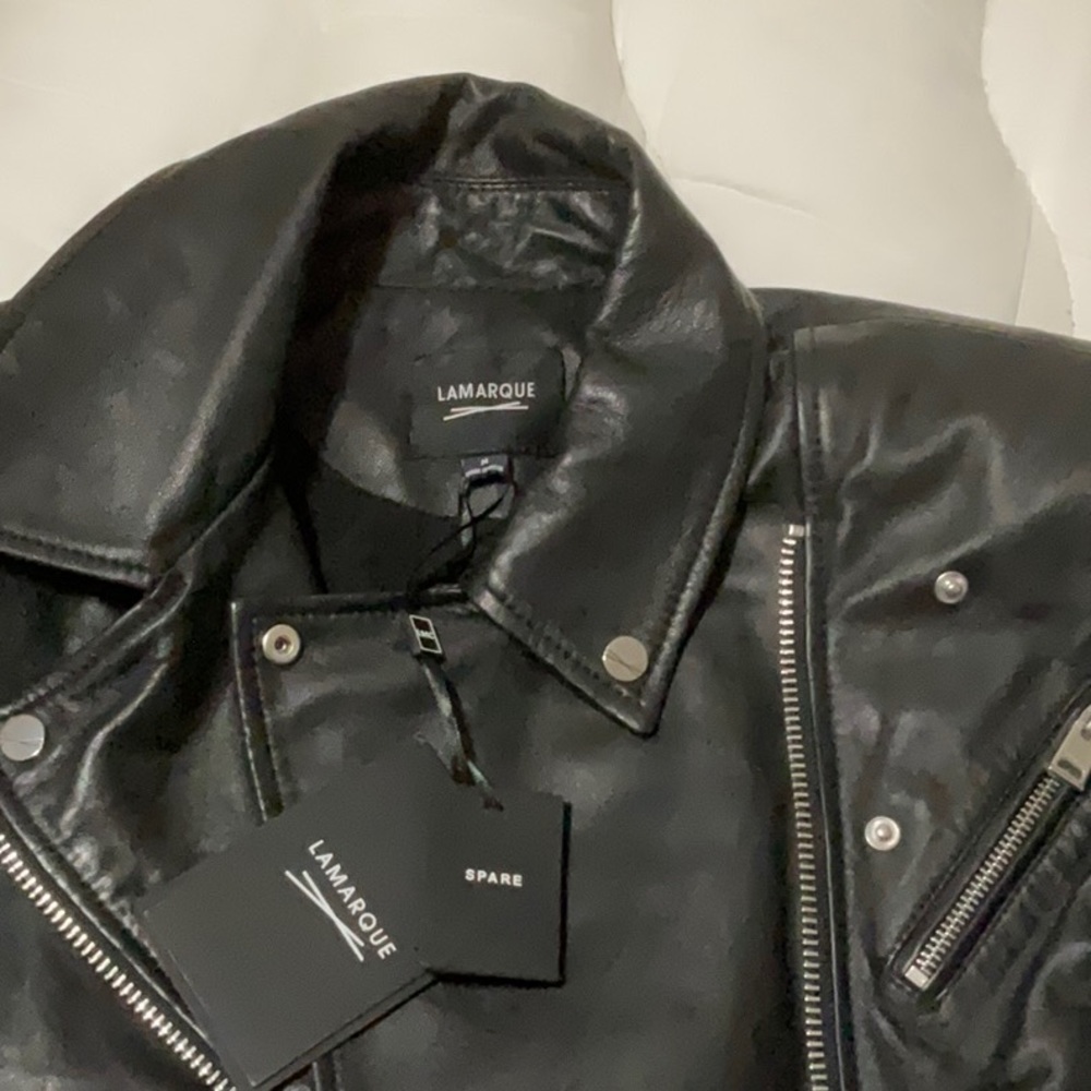 Leather crop top jacket